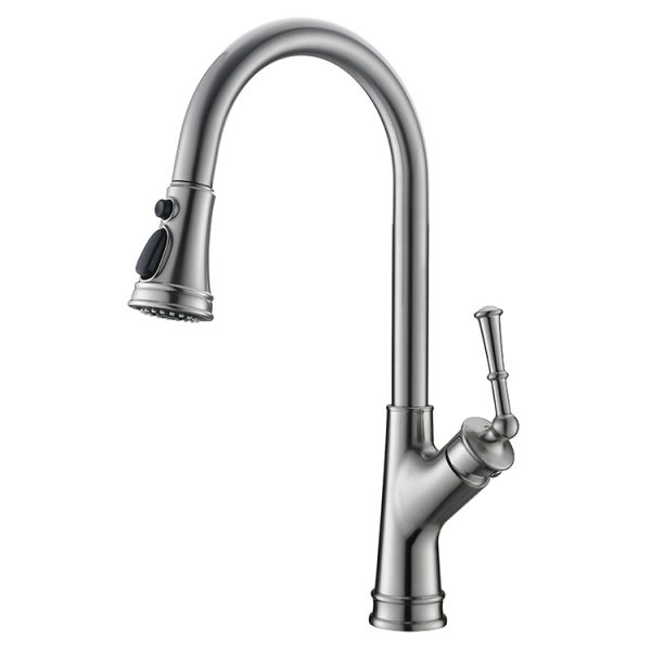 Three Hole Kitchen Faucet Pull Out Spray Kitchen Faucet Taps Mixer (3)