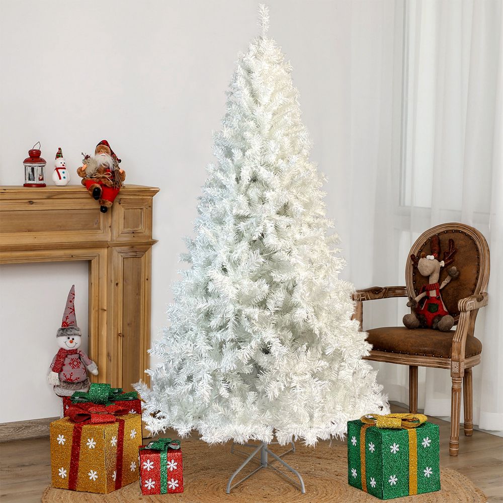 National Christmas Tree White Hinged Spruce Full Tree With 500 Led Lights (10)