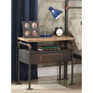 Nightstand Bedside Set In Antique Oak (2)