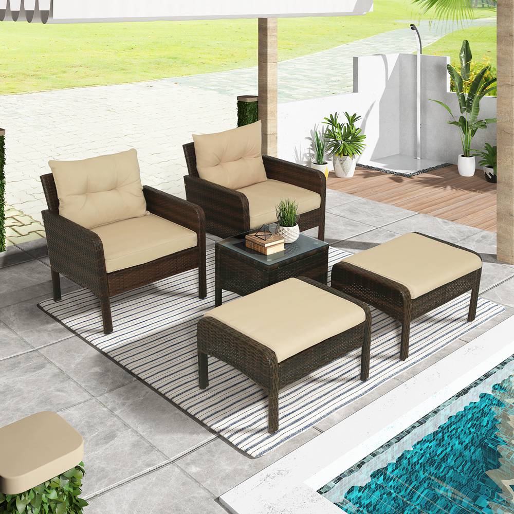 Rattan Sectional Sofa Set Furniture Set With Glass Table (8)
